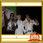 Фото Двойник Мерилин Монро и Двойник Элвиса Пресли на празднике с Двойником Майкла Джексона встреча гостей в фотозоне